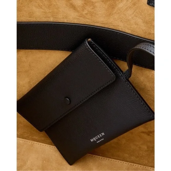 NEW ALEXANDER MCQUEEN SLING T-BAR SHOPPER TOTE BAG BLACK NWT! - Picture 5 of 7